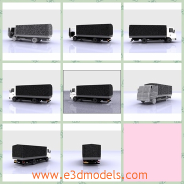 3d model the truck for freighting - This is a 3d model of the truck for freighting,which is made in Italy and the body of the car is covered with black materials.