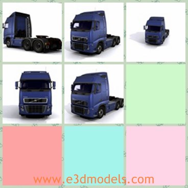 3d model the truck in blue - This is a 3d model of the truck in blue,which is large and heavy.The truck is made for delivery.