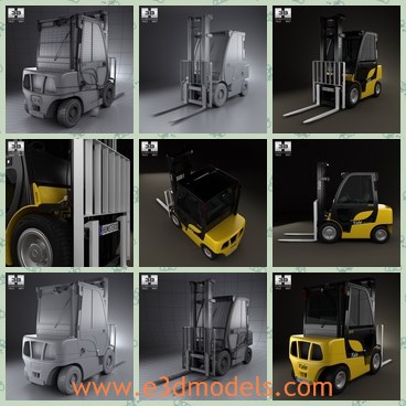 3d model the truck in yellow - This is a 3d model of the truck in yellow,which is large and heavy.The model is used in the industrial places.
