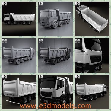 3d model the truck made in 2012 - This is a 3d model of the truck made in 2012,which is the dump truck and heavy.The model is common in the factory.