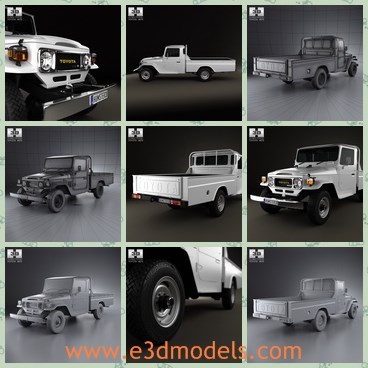 3d model the truck made in japan - This is a 3d model of the truck made in Japan,which was famous in 19709.The model is old and made with steel and carbon materials.
