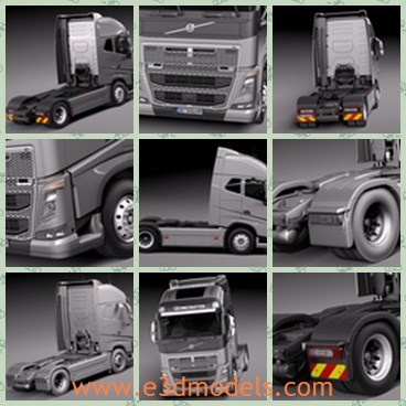 3d model the truck of volvo - This is a 3d model of the truck of Volvo,which is large and heavy.The model was made in 2013 and it is so practical.