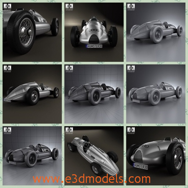 3d model the union car in gray - This is a 3d model of the union car in gray,which is made in the special style and it was first made in 1938 and in Germany.