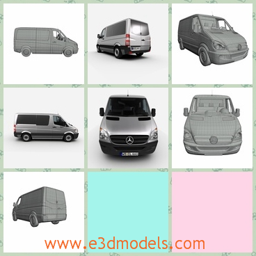 3d model the van of Benz - This is a 3d model of the van of Benz,which is large and spacious.The minivan of the Benz wasmade in 3DSMax 2012 and rendered with Mental Ray.