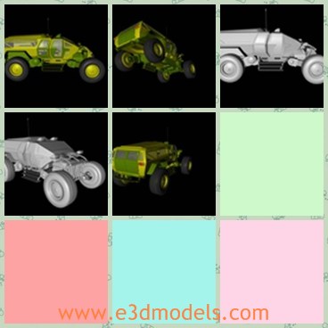 3d model the vehicle - This is a 3d model of the vehicle,which is made with four wheels on two sides.