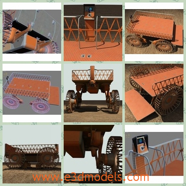 3d model the vehicle - This is a 3d model of the vehicle,which is a lightweight electric loader with variable clearance, realtime terrain adaptation.