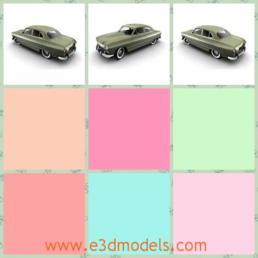 3d model the vintage car - This is a 3d model of the vintage car in 1949,which was made in brown and the shape is special.