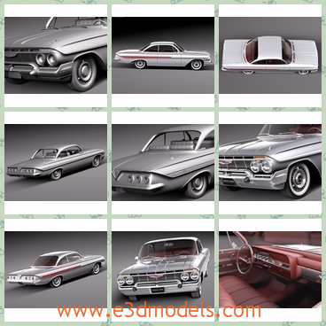 3d model the vintage car - This is a 3d model of the vintage car,which is the old style of the Chevrolet and it was made in 1961.