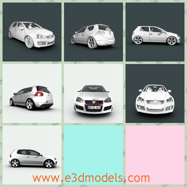 3d model the volkswagen of sports car - This is a 3d model of the sports car,which is produced by the Volkswagen and the car is a hatchback type.All the maps and textures are added with the car.