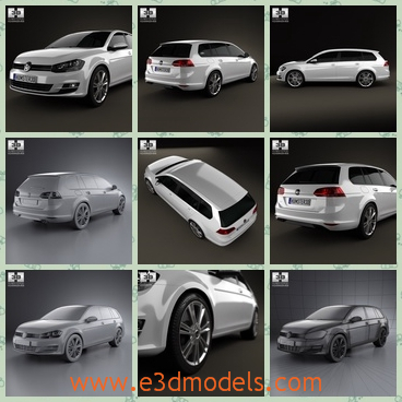 3d model the wagon from Germany - This is a 3d model of the wagon from Germany,which is large and expensive.The model was made in 2014 and the car has 5 doors with it.
