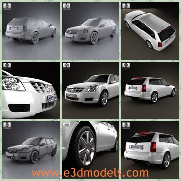 3d model the wagon of Cadillac - This is a 3d model of the wagon of Cadillac,which is modern and luxury.The model is spacious and made with high quality.