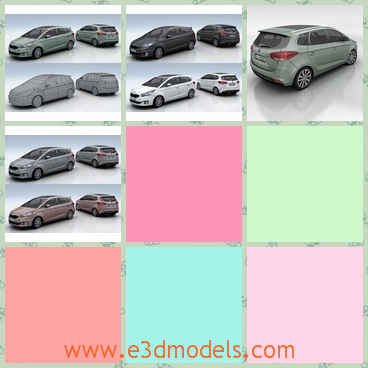 3d model the wagon of Kia - This is a 3d model of the wagon of Kia,which is modern and famous.The model is practical and popular.
