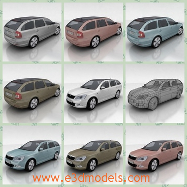 3d model the wagon of Skoda - This is a 3d model of the wagon of Skoda,which is modern and made in high quality.