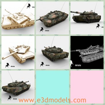 3d model the weapon-tank - This is a 3d model of the weapon-tank,which is large and heavy.The tank is powerful and popular in so many countries at that time.
