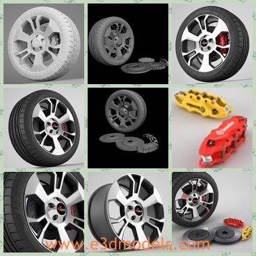 3d model the wheel - This is a 3d model of the wheel,which is modern and made with alloyed materials.