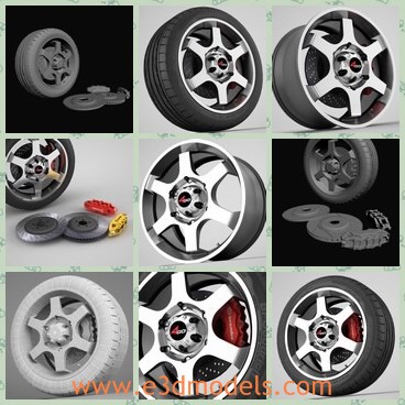 3d model the wheel - This is a 3d model of the wheel,which is new and popular.The wheel can be used in many types cars.