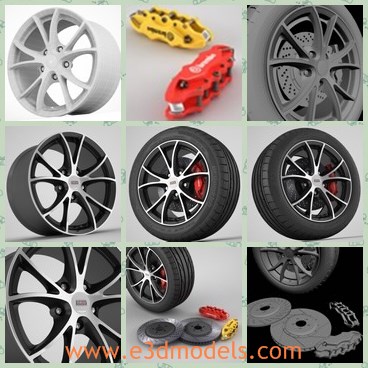3d model the wheel - This is a 3d model of the wheel,which is suitable for high resolution renders- only Vray materials.