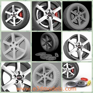 3d model the wheel - This is a 3d model of the wheel,which is created with high quality.The style is the same as one another.