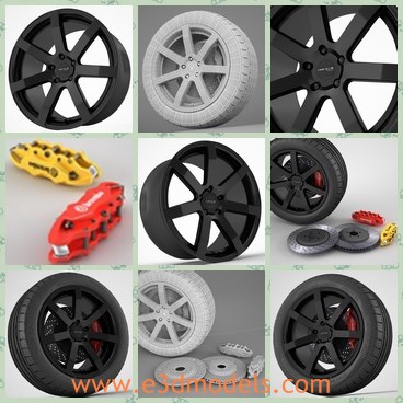3d model the wheel - THis is a 3d model of the wheel,which is black and flexible.The rim of the wheel is made of rubber material.