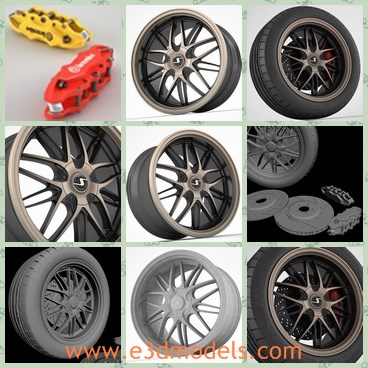 3d model the wheel - This is a 3d model of the wheel of many famous cars in the world,which is new and popular.The model has already received good commemts.