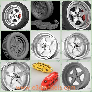 3d model the wheel - This is a 3d model of the wheel,which is new and modern.The wheel is popular and safe for many famous cars in the world.