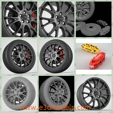 3d model the wheel - This is a 3d model of the wheel,which is new and modern.The model is suitable for high resolution renders- only Vray materials.