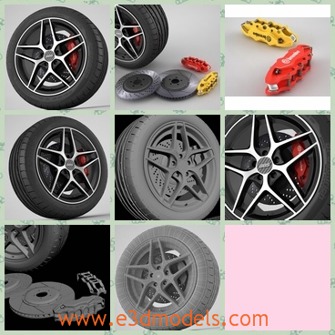 3d model the wheel - This is a 3d model of the wheel of the car,which is new and stable.The model was made in 2009 and it was very useful.
