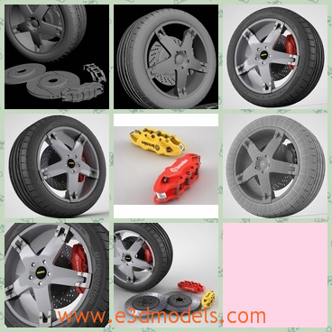 3d model the wheel - This is a 3d model of the wheel,which is flexible and stable to use.The model is suitable for high resolution renders.