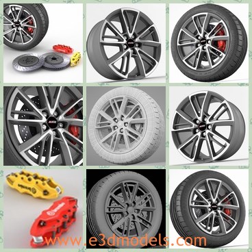 3d model the wheel and the tire - This is a 3d model of the wheel and the tire,which is new and made for the famous and special cars around the world.