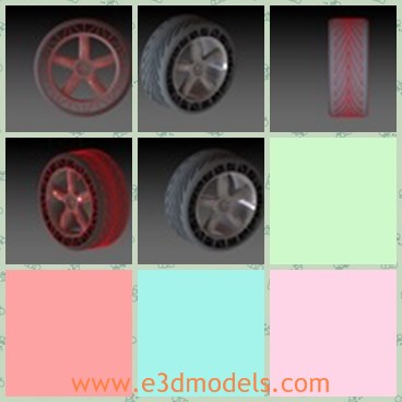 3d model the wheel and tire - This is a 3d model of the wheel and tire,which is new and made with good quality.