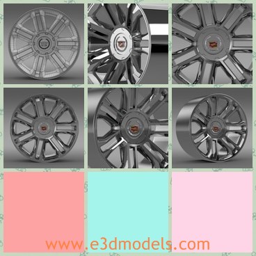 3d model the wheel for cadillac - This is a 3d model of the wheel for Cadillac,which is new and is created in real units of measurement.