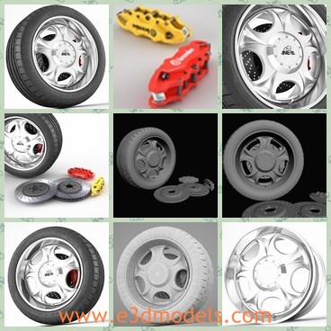3d model the wheel in details - This is a 3d model of the wheel in details,which is made with high quality.So it suits any types of cars.