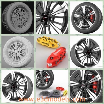 3d model the wheel made of steel material - This is a 3d model of the wheel made of steel material,which is new and popular.The wheel is made with flexible tire.