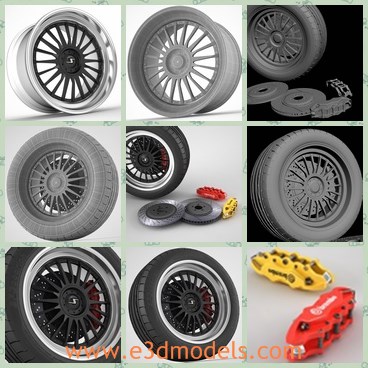 3d model the wheel made of steel materials - This is a 3d model of the steel materials,which is hard and made with high quality.The model is presented with lights and materials ready to render with other materials.