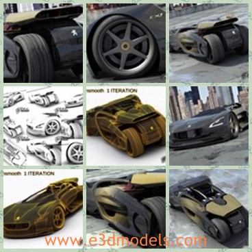 3d model the wheel of cars - This is a 3d model of the wheel of cars,which is modern and fast.The model became associated with the idea of highlighting the enormous possibilities offered by the use of electric power as a way to create new driving sensations.