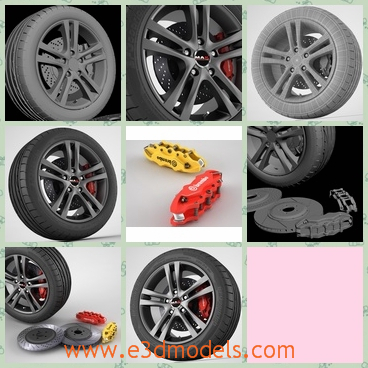 3d model the wheel of cars - This is a 3d model about the wheel of cars,which is new and practical.The model is suitable for high resolution renders- only Vray materials