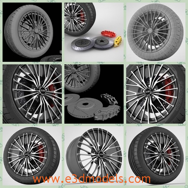3d model the wheel of racing car - This is a 3d model of the wheel of racing cars,whih is modern and popular.