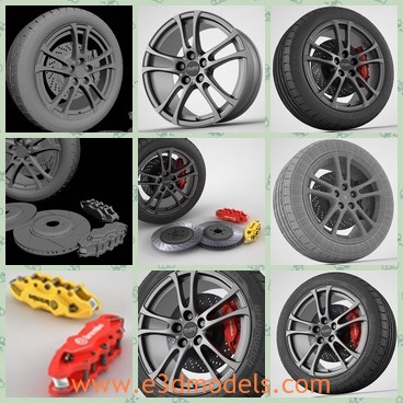 3d model the wheel of the car - This is a 3d model of the wheel of the car,which is new and made with high quality.The model is made in 2009.