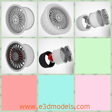3d model the wheel of the car - This is a 3d model of the wheel of the car,which is white and stable and made in high quality.The model is popular in the world.