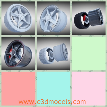3d model the wheel of the car - This is a 3d model of the wheel of the car,which is stable and made with high quality.The rim is special compared to others.
