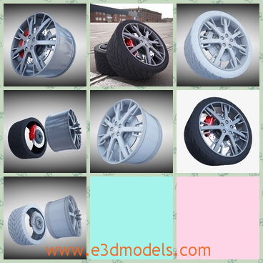 3d model the wheel of the car - This is a 3d model of the wheel of the car,which is flexible and stable.The model is a part of the car.