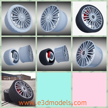 3d model the wheel of the car - This is a 3d model of the wheel of the car,which is room and ready to be printed.The wheel is fexible and stable.