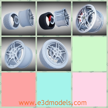 3d model the wheel of the Nissan car - This is a 3d model of the wheel of the Nissan car,which is solid and linked to the wheel.The model is special in the car.