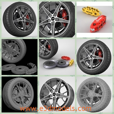 3d model the wheel of the racing car - This is a 3d model of the wheel of the racing car,which is the flexibal tire of the car and it was made in high quality.