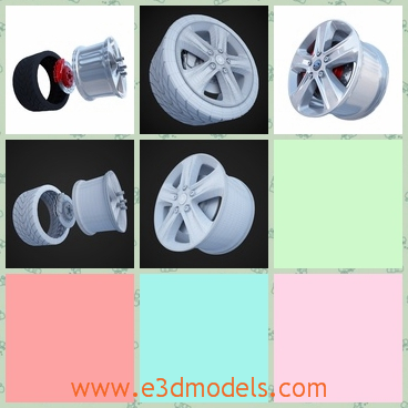 3d model the wheel of the sports car - This is a 3d model of the wheel of the sports car,which is round and stable.The model is the necessary part of the car.