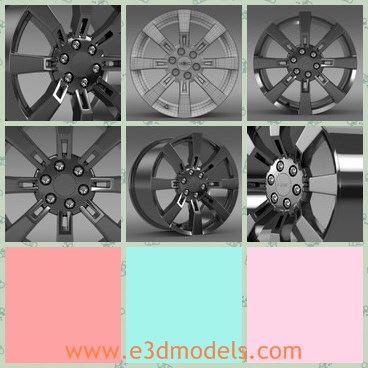 3d model the wheel rim - This is a 3d model of the wheel rim,which is the GMC Denali Hybrid rim. Model is created in real units of measurement.