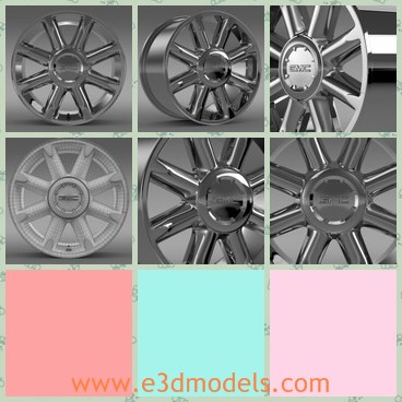 3d model the wheel rim - This is a 3d model of the wheel rim,which is created in real units of measurement. Model with physically accurate materials.Model is separated on parts and correctly named.