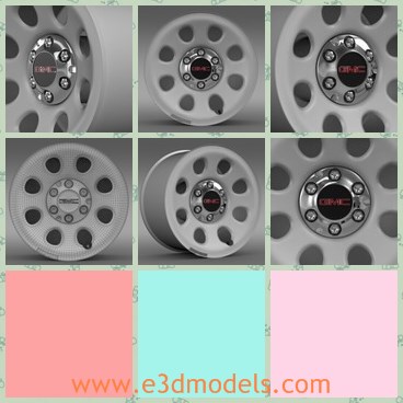 3d model the wheel rim for police car - This is a 3d model of the GMC Yukon Police rim. Model is created in real units of measurement. Model with physically accurate materials.Model is separated on parts and correctly named.