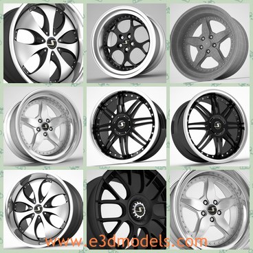 3d model the wheel rims - This is a 3d model of the wheel rims,which is new,modern and safe.The model is suitable for high resolution renders- FBX and OBJ file contains two different resolution.