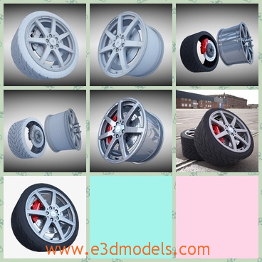 3d model the wheel with a tire - This is a 3d model of the wheel with a tire.ot collapsed, so you can increase or decrease smooth iterations.